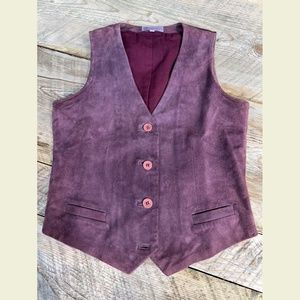 Calypso Christiane Celle - Unique Suede Button Down Vest - M - Plum color